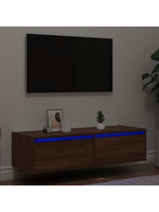 Tv skříňka s led osvětlením hnědý dub 100x35,5x25 cm