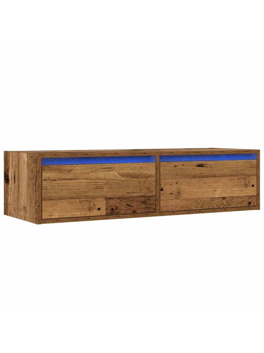 Tv skříňka s led osvětlením starého dřeva 100x35,5x25 cm