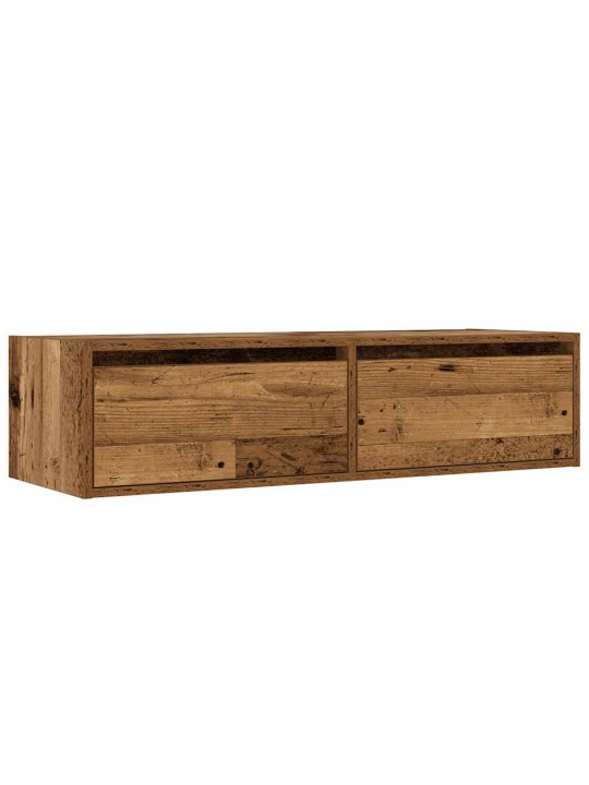 Tv skříňka s led osvětlením starého dřeva 100x35,5x25 cm
