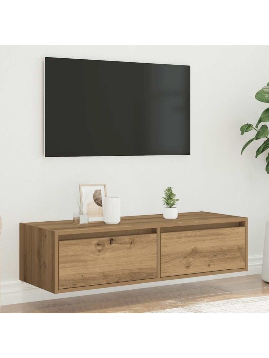 Tv skříňka s led osvětlením dub artisan 100x35,5x25 cm