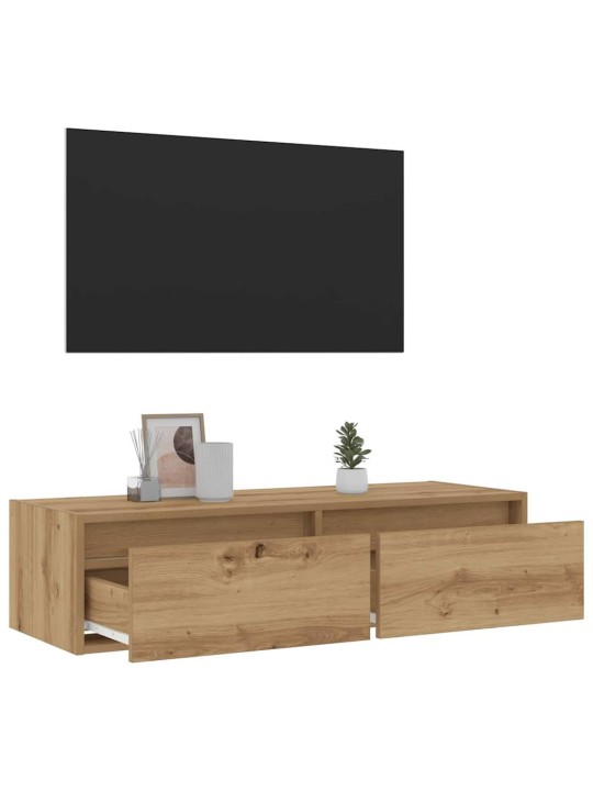 Tv skříňka s led osvětlením dub artisan 100x35,5x25 cm