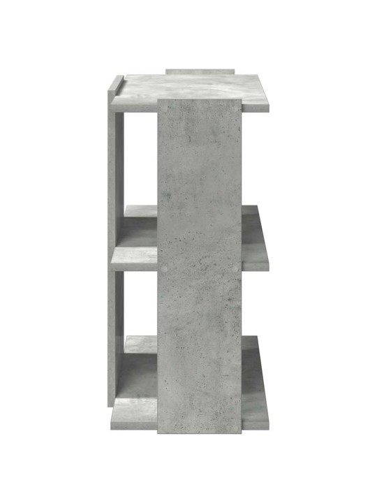 Knihovna se 3 policemi betonově šedá 60x30x60 cm kompozit