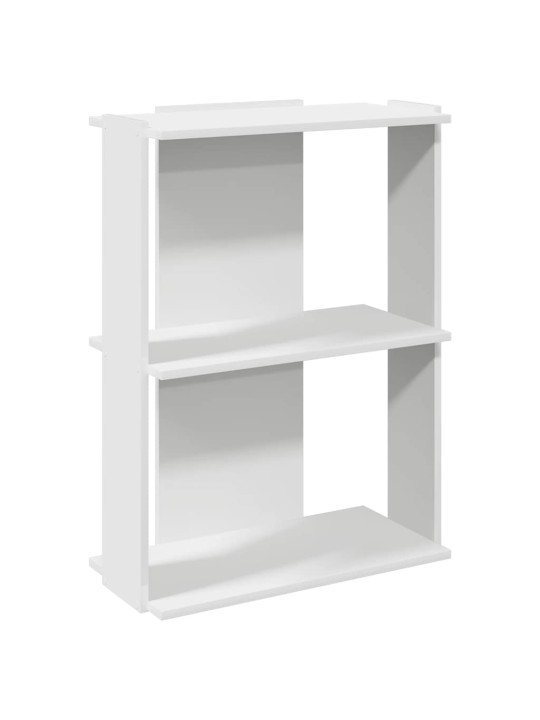 Knihovna se 3 policemi bílá 60x30x80 cm kompozit