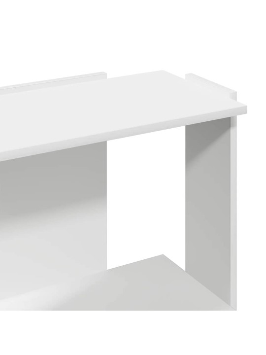 Knihovna se 3 policemi bílá 60x30x80 cm kompozit