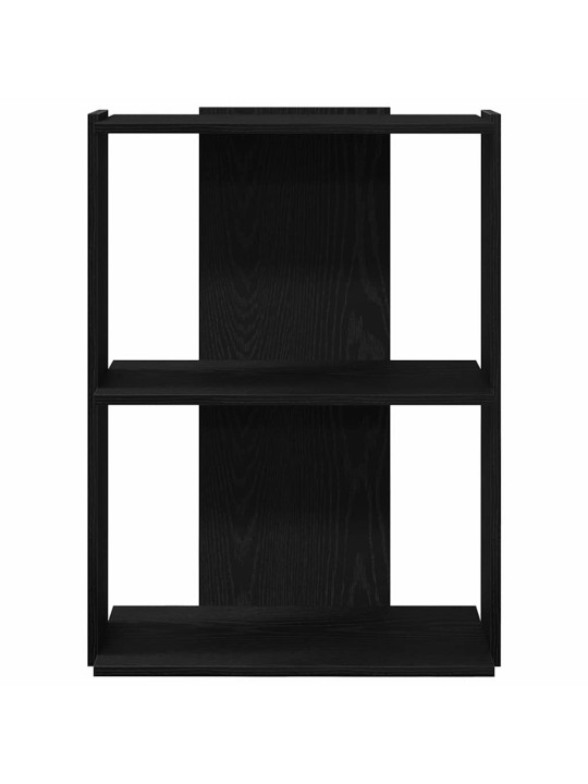 Knihovna se 3 policemi černá 60x30x80 cm kompozit