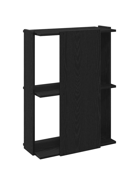 Knihovna se 3 policemi černá 60x30x80 cm kompozit