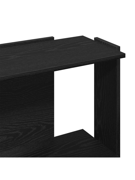 Knihovna se 3 policemi černá 60x30x80 cm kompozit