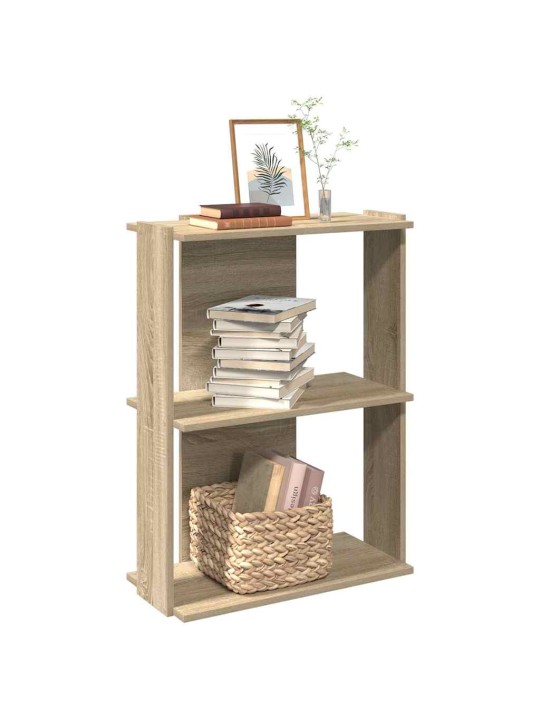Knihovna se 3 policemi dub sonoma 60x30x80 cm kompozit