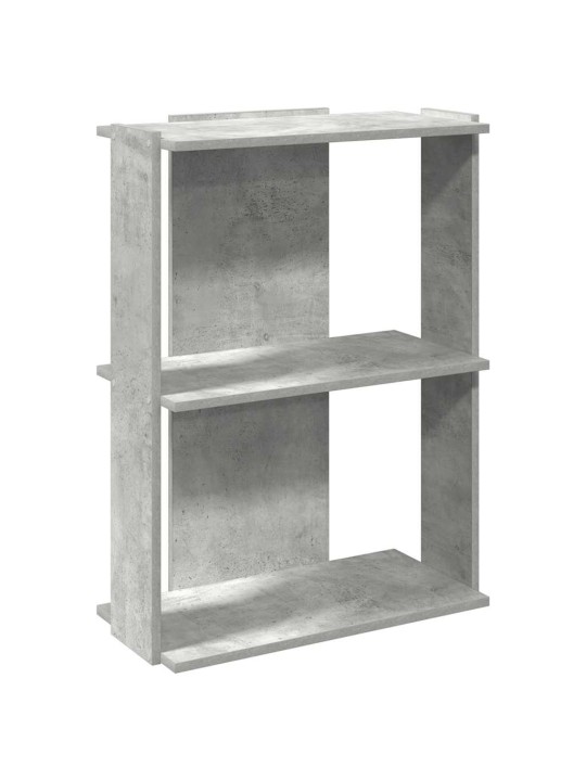 Knihovna se 3 policemi betonově šedá 60x30x80 cm kompozit