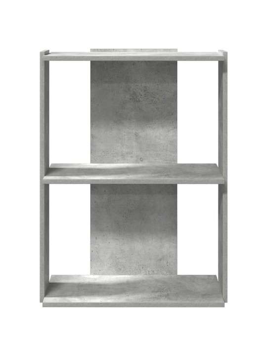 Knihovna se 3 policemi betonově šedá 60x30x80 cm kompozit
