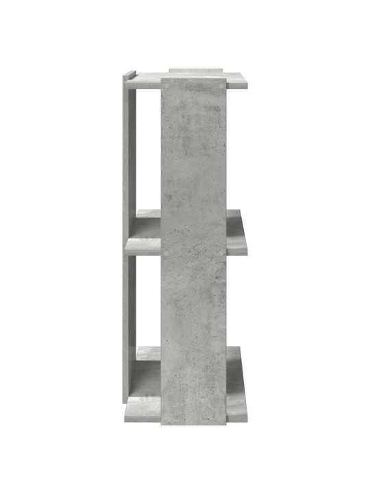Knihovna se 3 policemi betonově šedá 60x30x80 cm kompozit