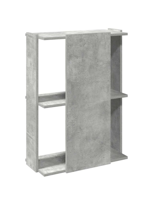 Knihovna se 3 policemi betonově šedá 60x30x80 cm kompozit