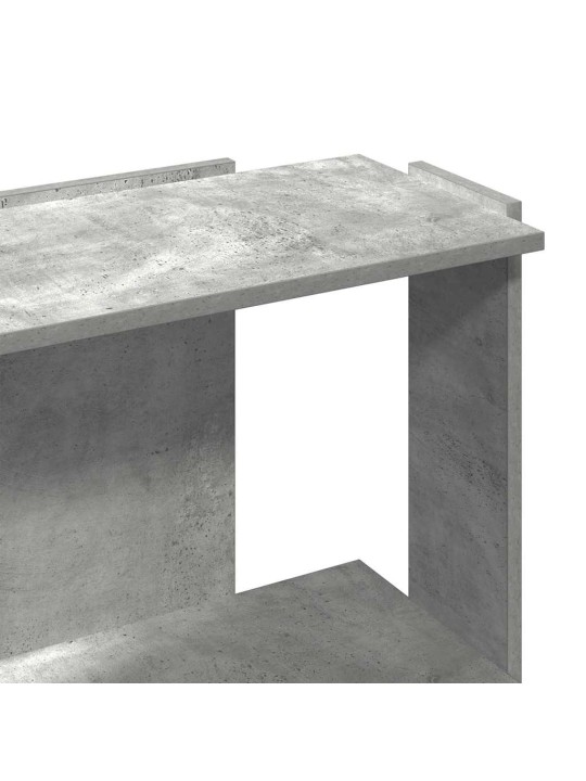 Knihovna se 3 policemi betonově šedá 60x30x80 cm kompozit