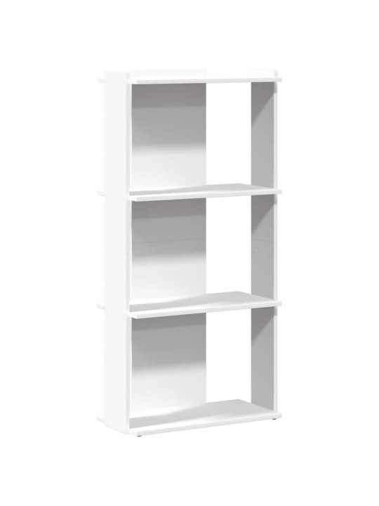 Knihovna se 3 policemi bílá 60x30x120 cm kompozit