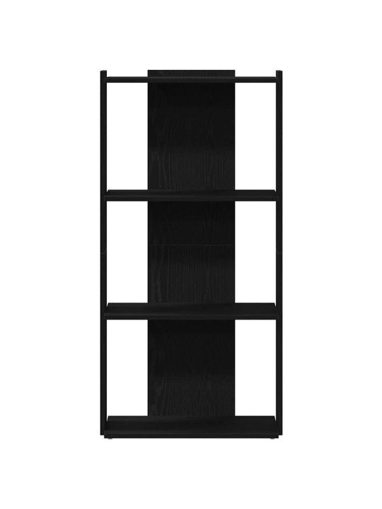 Knihovna se 3 policemi černá 60 x 30 x 120 cm kompozitní dřevo