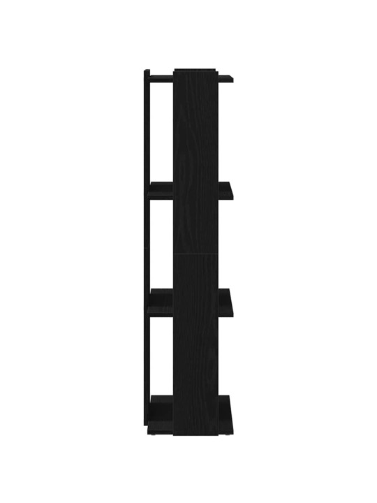 Knihovna se 3 policemi černá 60 x 30 x 120 cm kompozitní dřevo