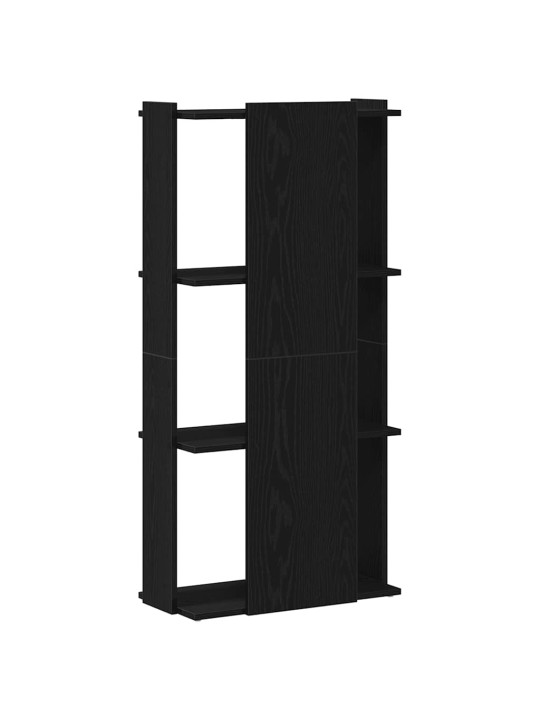 Knihovna se 3 policemi černá 60 x 30 x 120 cm kompozitní dřevo