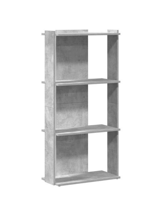 Knihovna se 3 policemi betonově šedá 60x30x120 cm kompozit