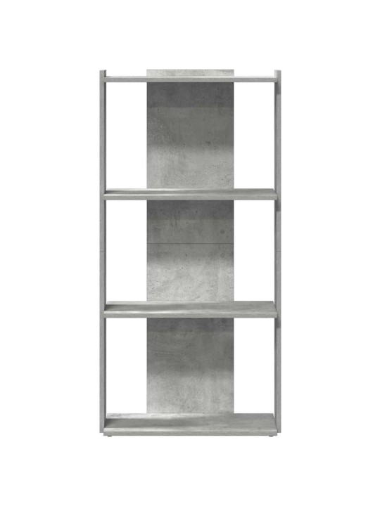 Knihovna se 3 policemi betonově šedá 60x30x120 cm kompozit