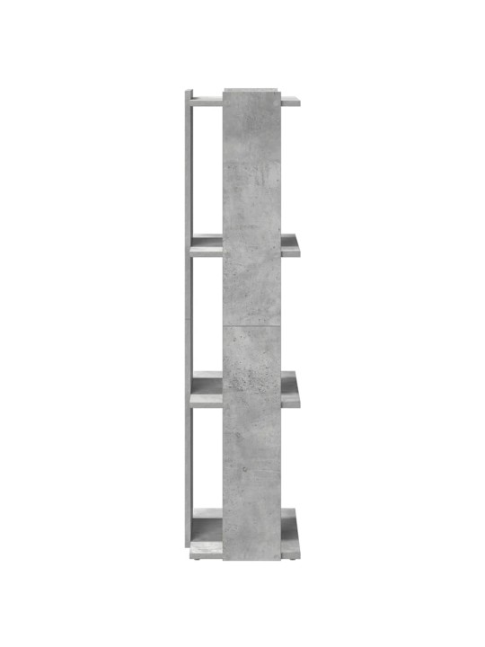 Knihovna se 3 policemi betonově šedá 60x30x120 cm kompozit