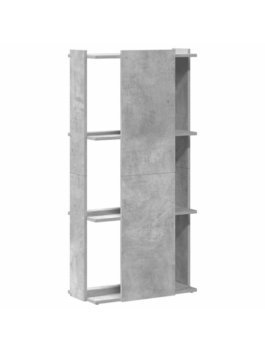 Knihovna se 3 policemi betonově šedá 60x30x120 cm kompozit