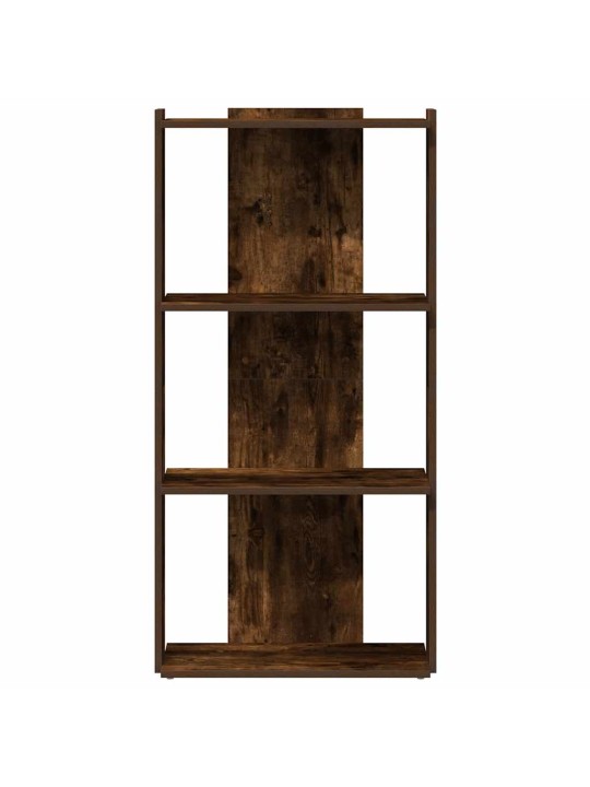 Knihovna se 3 policemi kouřový dub 60 x 30 x 120 cm kompozit