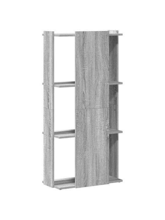 Knihovna se 3 policemi šedá sonoma 60 x 30 x 120 cm kompozit
