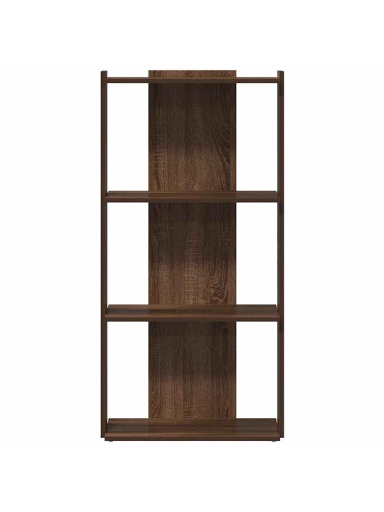 Knihovna se 3 policemi hnědý dub 60x30x120 cm kompozitní dřevo