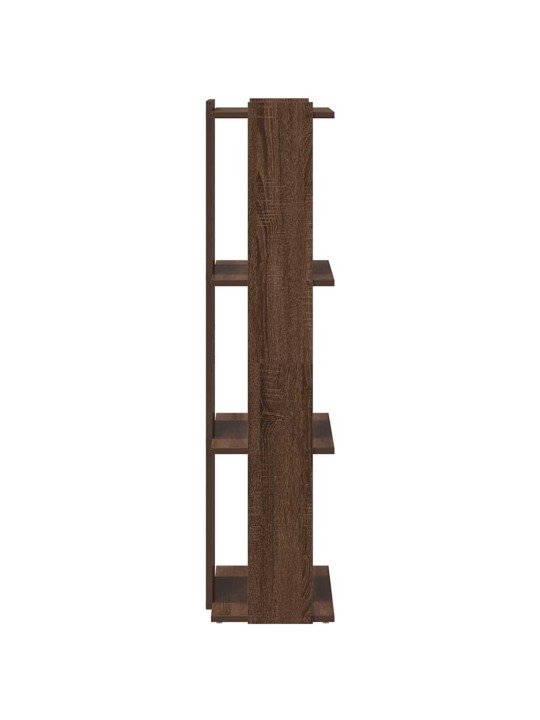 Knihovna se 3 policemi hnědý dub 60x30x120 cm kompozitní dřevo