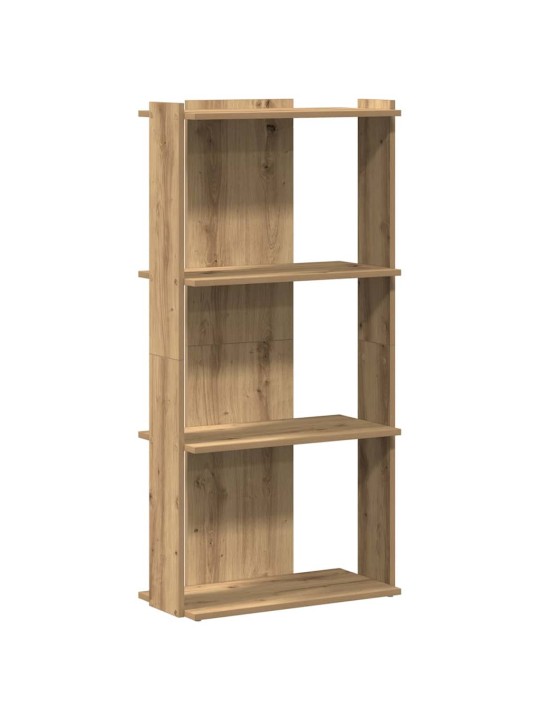 Knihovna se 3 policemi dub artisan 60x30x120 cm kompozit