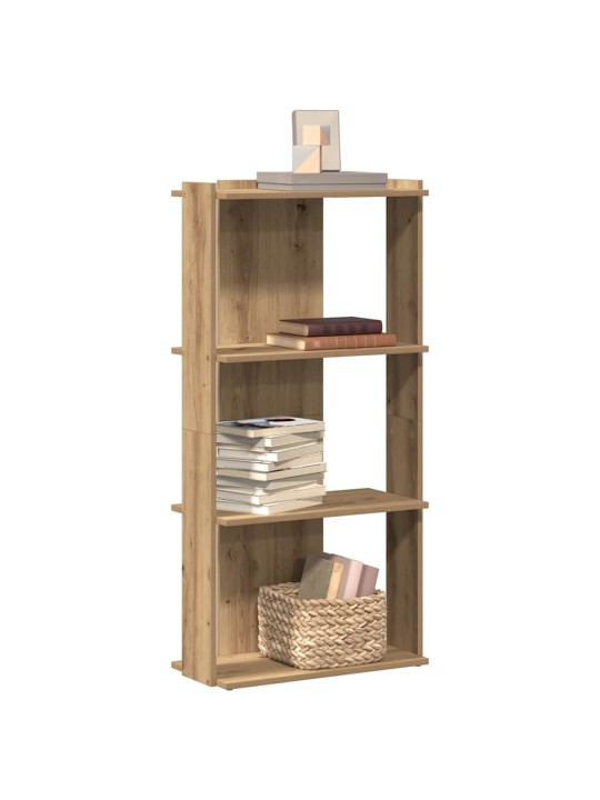 Knihovna se 3 policemi dub artisan 60x30x120 cm kompozit