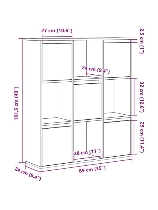 Knihovna dub sonoma 89x24x101,5 cm kompozitní dřevo