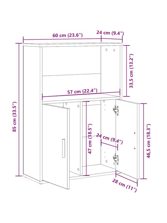 Knihovna dub sonoma 60x24x85 cm kompozitní dřevo