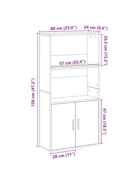 Knihovna dub sonoma 60x24x120 kompozitní dřevo
