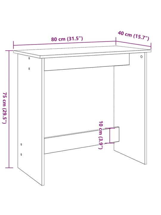 Psací stůl kouřový dub 80 x 40 x 75 cm kompozitní dřevo
