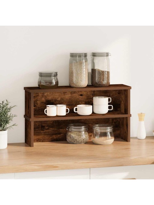 Kuchyňské regály stohovatelné 2 pcs kouřový dub 50x15x16 cm