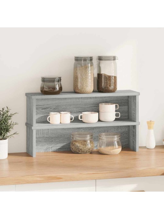 Kuchyňské regály stohovatelné 2 pcs šedý sonoma 50x15x16 cm