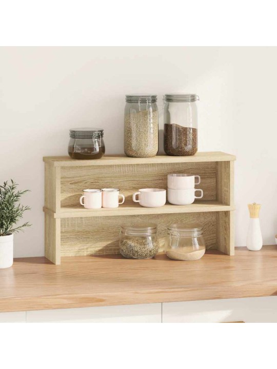 Kuchyňské regály stohovatelné 2 pcs dub sonoma 60x15x16 cm