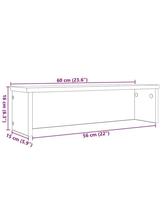 Kuchyňský regál stohovatelný kouřový dub 60x15x16 cm kompozit
