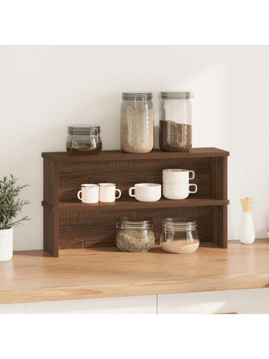 Kuchyňské regály stohovatelné 2 pcs hnědý dub 60x15x16 cm