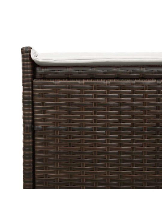 Vidaxl venkovní úložná lavice s polštářem brown 100 cm poly rattan