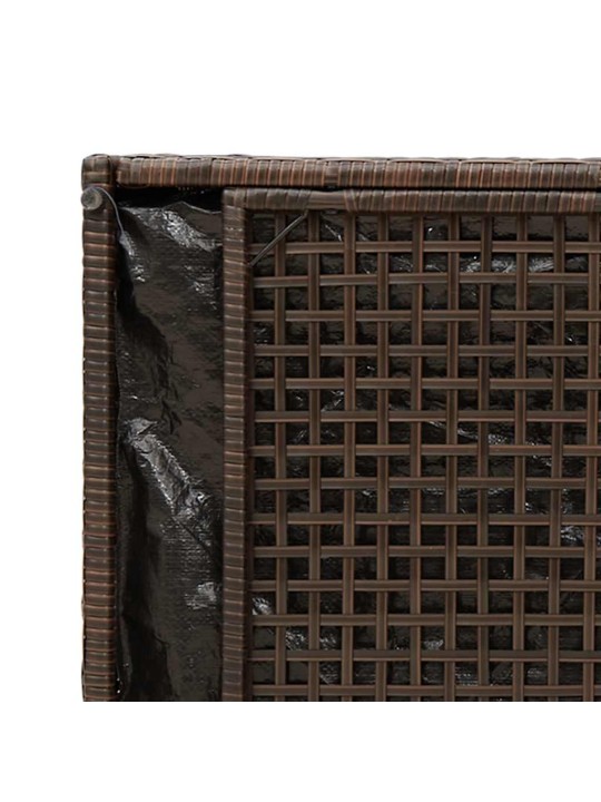 Vidaxl venkovní úložná lavice s polštářem brown 100 cm poly rattan