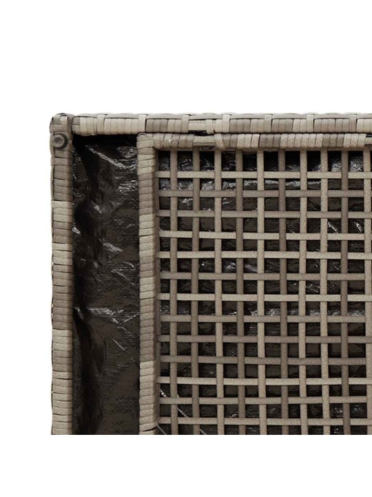 Venkovní lavice s polštářem šedá 100 cm poly ratan