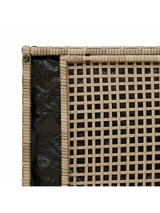 Venkovní lavice s polštářem béžová 100 cm poly ratan