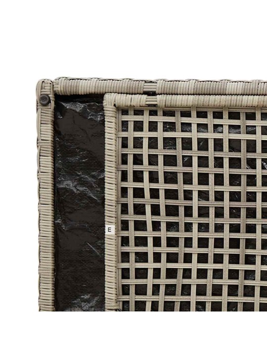 Venkovní lavice s polštářem světle šedá 100 cm poly ratan