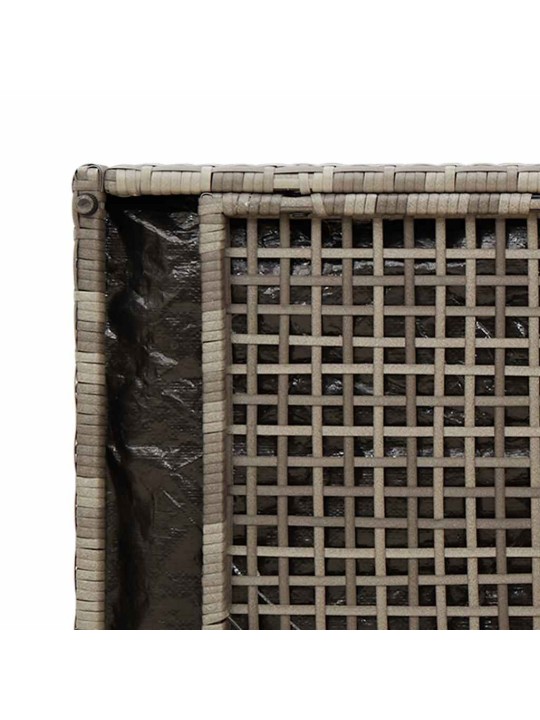 Venkovní lavice s polštářem šedá 100 cm poly ratan