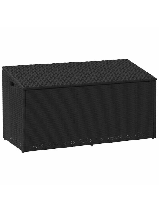 Zahradní úložný box černý 110x50x58 cm polyratan