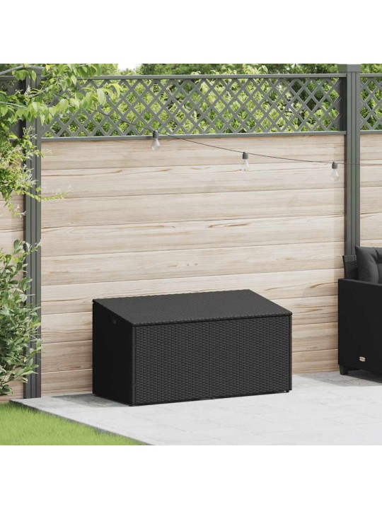 Zahradní úložný box černý 110x50x58 cm polyratan