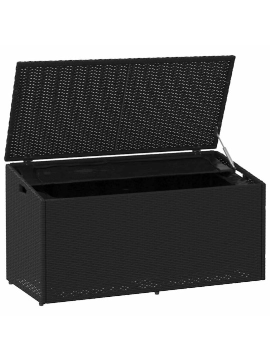 Zahradní úložný box černý 110x50x58 cm polyratan