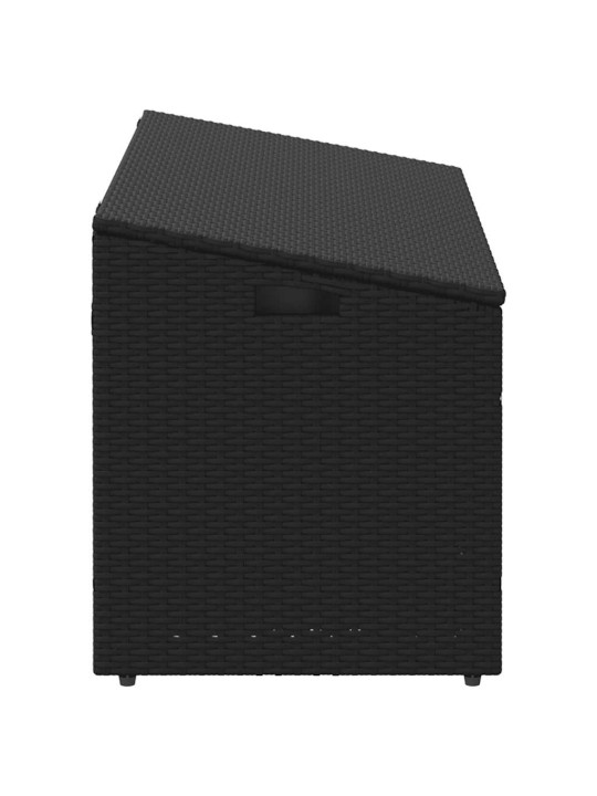 Zahradní úložný box černý 110x50x58 cm polyratan